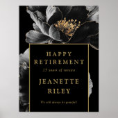 Black Gold Floral Happy Pension Willkommenszeichen Poster (Vorne)