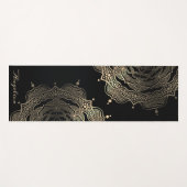 Black Gold Floral Mandala Beautiful Dark Custom Yogamatte (Vorderseite (Horizontal))