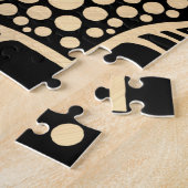 Black & Gold Floral Mandala Schöner, stilvoller Ch Puzzle (Seite)