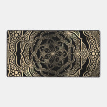 Black & Gold Floral Mandala Schöner, stilvoller Ch