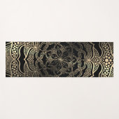 Black & Gold Floral Mandala Schöner, stilvoller Ch Yogamatte (Vorderseite (Horizontal))