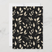 Black Gold Floral Mason Jar Brautparty Einladung (Rückseite)