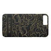Black Gold Floral Personalisiert Case-Mate iPhone Hülle (Rückseite (Horizontal))