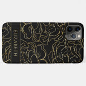Black Gold Floral Personalisiert Case-Mate iPhone Hülle (Rückseite (Horizontal))