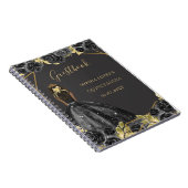 Black Gold Floral Princess Quinceanera Gästebuch Notizblock (Rechte Seite)