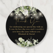 Black Gold Floral String Lights Vielen Dank für Ih Geschenkanhänger (Rückseite)