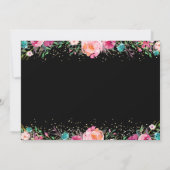 Black Gold Floral Surprise Retirement Party Foto Dankeskarte (Rückseite)