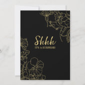 Black Gold Floral Überraschung 50 Jahre alt Einladung (Rückseite)