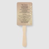 Black Gold Floral Wedding Program Fan Fächer (Rückseite)