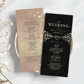 Black Gold Floral Wedding Program Programm