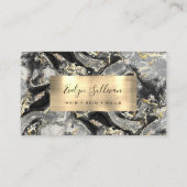 Black Gold Fluid Marble Business Card Visitenkarte (Vorderseite)