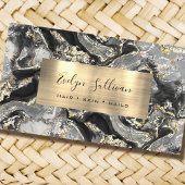Black Gold Fluid Marble Business Card Visitenkarte
