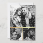 Black Gold Fluid Tinte Foto Collage Hochzeit Einladung (Rückseite)