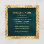 Black Gold Foil Aquamarin Cake Bäckerei Quadratische Visitenkarte (Rückseite)