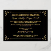 Black Gold FOIL Class 2025 Foto Abschluss Folieneinladung (Rückseite)