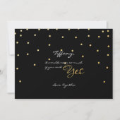 Black & Gold Foil Confetti Dots BRIDESMAID CARD Einladung (Rückseite)