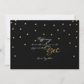 Black & Gold Foil Confetti Dots TRAUZEUGIN Karte (Rückseite)