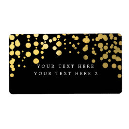 Black & Gold Foil Confetti Modern Package Label