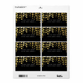Black & Gold Foil Confetti Modern Package Label (Vorne)