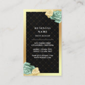 Black Gold Foil Custom Minze Green Cake Bäckerei Visitenkarte (Rückseite)