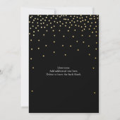 Black & Gold Foil Dots Moderne Hochzeitseinladung Einladung (Rückseite)