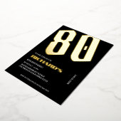 Black Gold Foil Einladungen zum 80. Geburtstag (Gedreht)