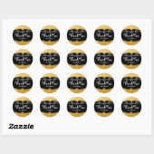 Black & Gold Foil Girls Geburtstagsparty Sticker (Blatt)
