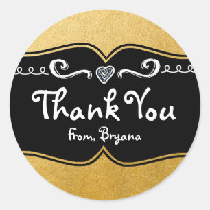 Black & Gold Foil Girls Geburtstagsparty Sticker