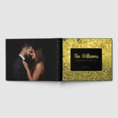 Black Gold Foil Guest Book Foto Guestbook Texture Gästebuch (Voll)