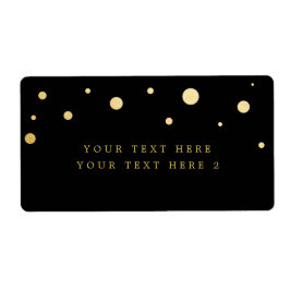 Black & Gold Foil Modern Dots Party - Etikett