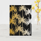 Black Gold Foil Palm Tree Print Greeting Card Karte (Gelbe Blume)