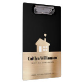 Black Gold Foil Real Anwesen Broker Agent House Klemmbrett (Rechts)