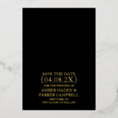 Black Gold Foil Save the Date einladen | Endlich Folieneinladung (Vorderseite)