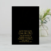 Black Gold Foil Save the Date einladen | Endlich Folieneinladung (Stehend vorne)