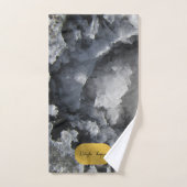 Black Gold Foil Sea Crystals Signature Script Badhandtuch Set (Handtuch)