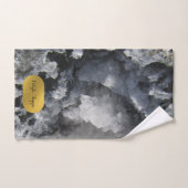 Black Gold Foil Sea Crystals Signature Script Badhandtuch Set (Handtuch)