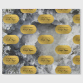 Black Gold Foil Sea Crystals Signature Script Geschenkpapier (Flach)