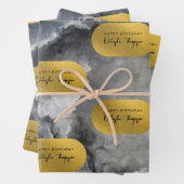 Black Gold Foil Sea Crystals Signature Script Geschenkpapier Set (Beispiel)