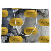 Black Gold Foil Sea Crystals Signature Script Große Geschenktüte (Rückseite)