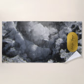 Black Gold Foil Sea Crystals Signature Script Strandtuch (Vorderseite)