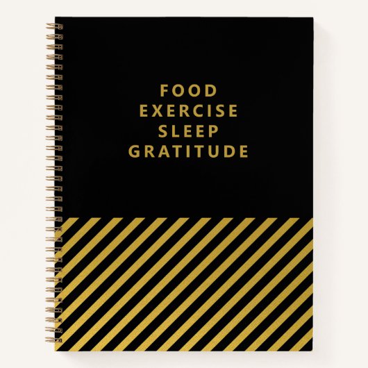 Black Gold Foil Streifen Klasse Dankesblatt Notizblock (Vorderseite)