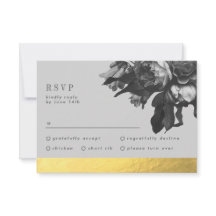 Black Gold Foil Strip QR CODE BACK Wedding