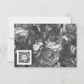 Black Gold Foil Strip QR CODE BACK Wedding RSVP Karte (Rückseite)