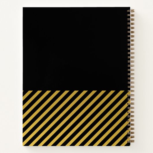 Black Gold Foil Stripes Child Memory Notebook Notizblock (Rückseite)