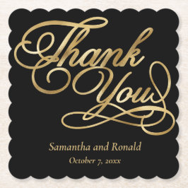 Black & Gold Foil Vielen Dank für Ihre kalligraphi Untersetzer