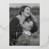 Black & Gold Foil Wedding/Verlobung Einladung (Rückseite)