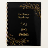 Black gold foliage motivational quote 2026 planer (Vorderseite)
