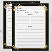 Black Gold Foliage Recipe Binder Page (Vorne/Hinten)