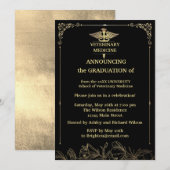 Black Gold Folie Tierarzneimittel Abschluss Einladung (Vorne/Hinten)