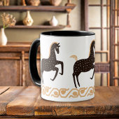 Black Gold Folk Art Gepunktetes Pferd Tasse